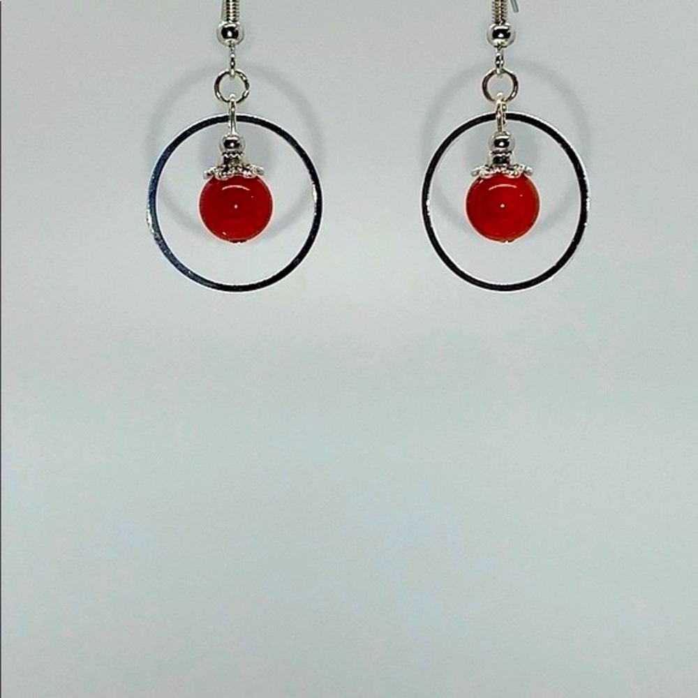 21045 Orange agate earrings